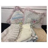 Doilies, throw blankets and  table cloth