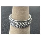 Viking rune chain spinner ring Size 11