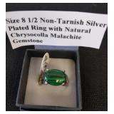 Size 8 and 1/2 non tarnish silver plated ring