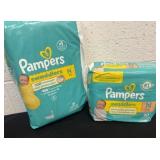 Pampers 31 and 20 count  diapers