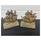 Vintage cast iron sailing bookends