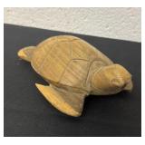 5ï¿½ carved wood turtle