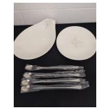 Four 12 inch spoons.  Two vintage Hallcraft