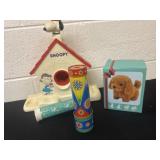 Snoopy snow cone with 2 vintage kaleidoscopes and