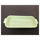 Vintage green fire king butter dish