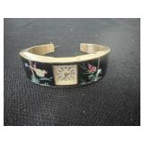 Vintage Rivo 17 Jewels Women's Cuff Watch Enamel