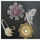 Necklace pedant with pins and brooch broken