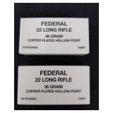 Two boxes 50 rounds each of federal 22 long rifle