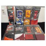 Group of college team flags