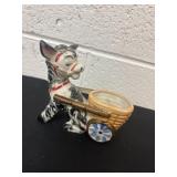 vintage ceramic donkey pulling a cart, 5ï¿½