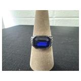 Size 11 blue sapphire gemstone ring