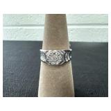 9.5 silver-colored ring