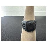 Men's black zircon rhinestone ring size 10.5