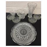 Group of vases and bowls, and divided dish