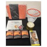 Basketball basket, candle, laptop caset powder