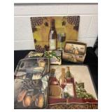 Group of wine trays cutting bakers and hot plates