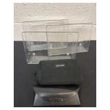 3 plastic drawer of organizer and cosmetic bag