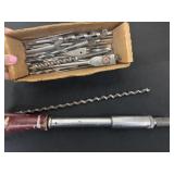 Drill bits and hand driver.