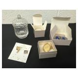 Group of earrings, locket and pins