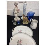2 10ï¿½ ceramic ladies and shot glasses and blue