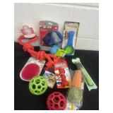 Group of new dog toys