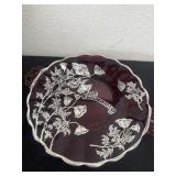 11ï¿½ vintage ruby red anniversary platter 40 years