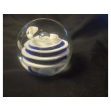 Art Glass Controlled Bubbles Paperweight Clear