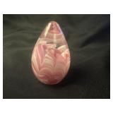 2ï¿½ Pink Art Glass Paperweight Egg