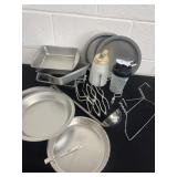 Group of baking pans and holders