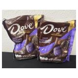 2 dove bags of dark chocolate almond