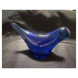 3.5' Vintage Ganz Cobalt Blue Bird Art Glass,