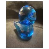3.5' Bird figurine 'Pippi' blue glass FM
