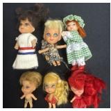 Vintage 6 Liddle Kiddles from the 1960s.