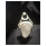 5.5ï¿½ hand-blown art glass penguin figurine,