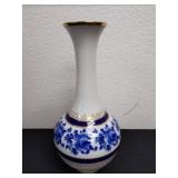 Vintage 9.25 Royal Porzillion etched Cobalt vase