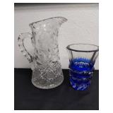 Vintage Crystal pitcher and vase.