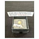 Triple silver plated size 9 1/2 spoon ring with