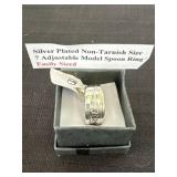 Silver plated non tarnished size 7 adjustable