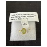 Gold Plate on Jewelry Bronze Size 8 Ring with