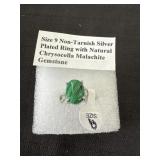 Size 9 Non Tarnish Silver Plated Ring with