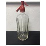 Vintage seltzer bottle etched