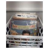 Crate of vintage rock and roll, Bee Gee's, and odd