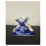 Delft Napkin Holder Blue Dutch Ceramic Windmill