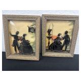 5ï¿½x4ï¿½ vintage, reverse-painted silhouette