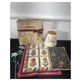 Paris decor box lamp shade pillow and metal bird