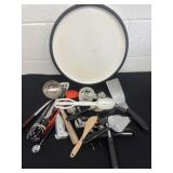 Group of kitchen tools with lazy Susan