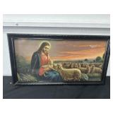 Vintage ï¿½The Good Shepherdï¿½ Print In Black Frame