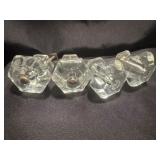 vintage hexagonal clear glass cabinet knobs