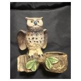 4ï¿½ Owl On Branch Figurine With Votive Holder