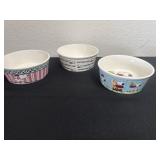 3 snoopy pet bowls